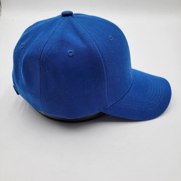 Blue Hat Cap Strap Back Wool Blend Mens Solid Adjustable Classic Plain 6 Panel - Picture 4 of 8